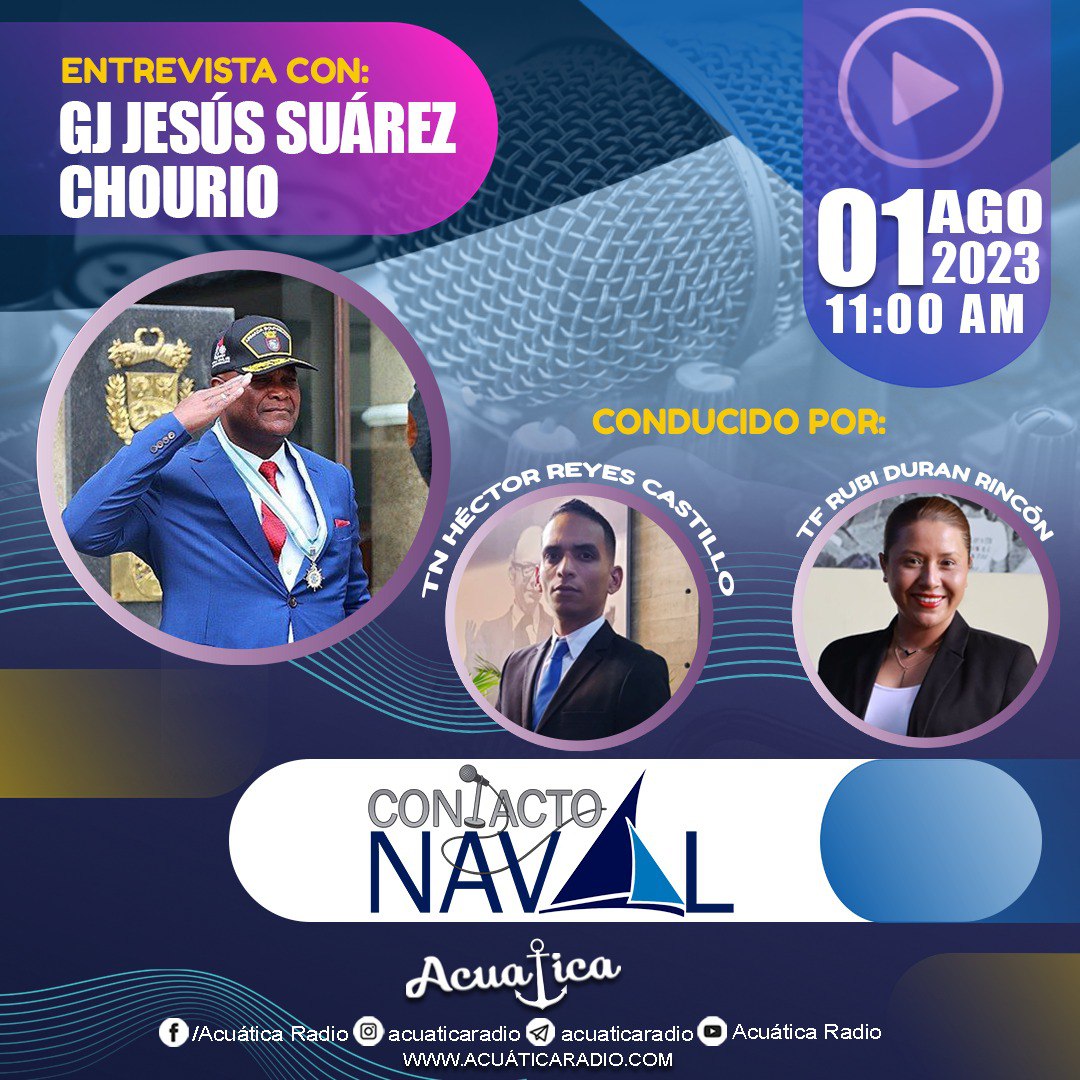 📢#entérate || Mañana 0️⃣1️⃣ de agosto tendremos en la cabina de Acuática al Soldado Revolucionario, GJ @jesussuarezchourio.

Ya lo sabes, la cita es mañana por la 𝐖𝐖𝐖.𝐀𝐂𝐔𝐀𝐓𝐈𝐂𝐀𝐑𝐀𝐃𝐈𝐎.𝐂𝐎𝐌, la radio online de la <a href="/ArmadaFANBVzla/">Armada_ve</a>.

#SoyBicentenario