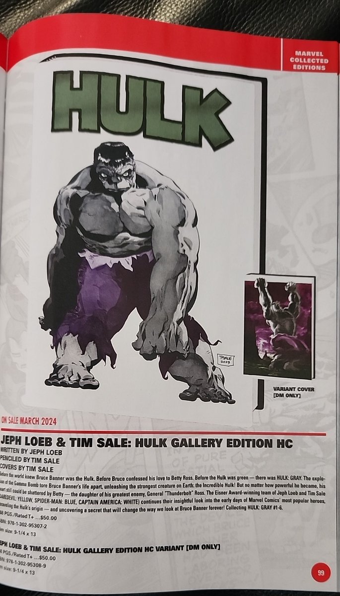 Apollokid3000's tweet photo. Jeph Loeb &amp; Tim Sale: Hulk gallery edition HC. August for October 2023.

#DiamondPreviews
#MarvelComics https://t.co/0X6yDGJkV5