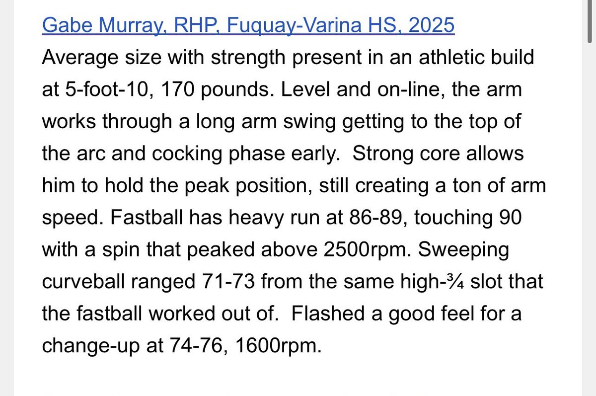 gmmurray44's tweet image. Thanks @PrepBaseballNC for the opportunity to pitch at a great event.
