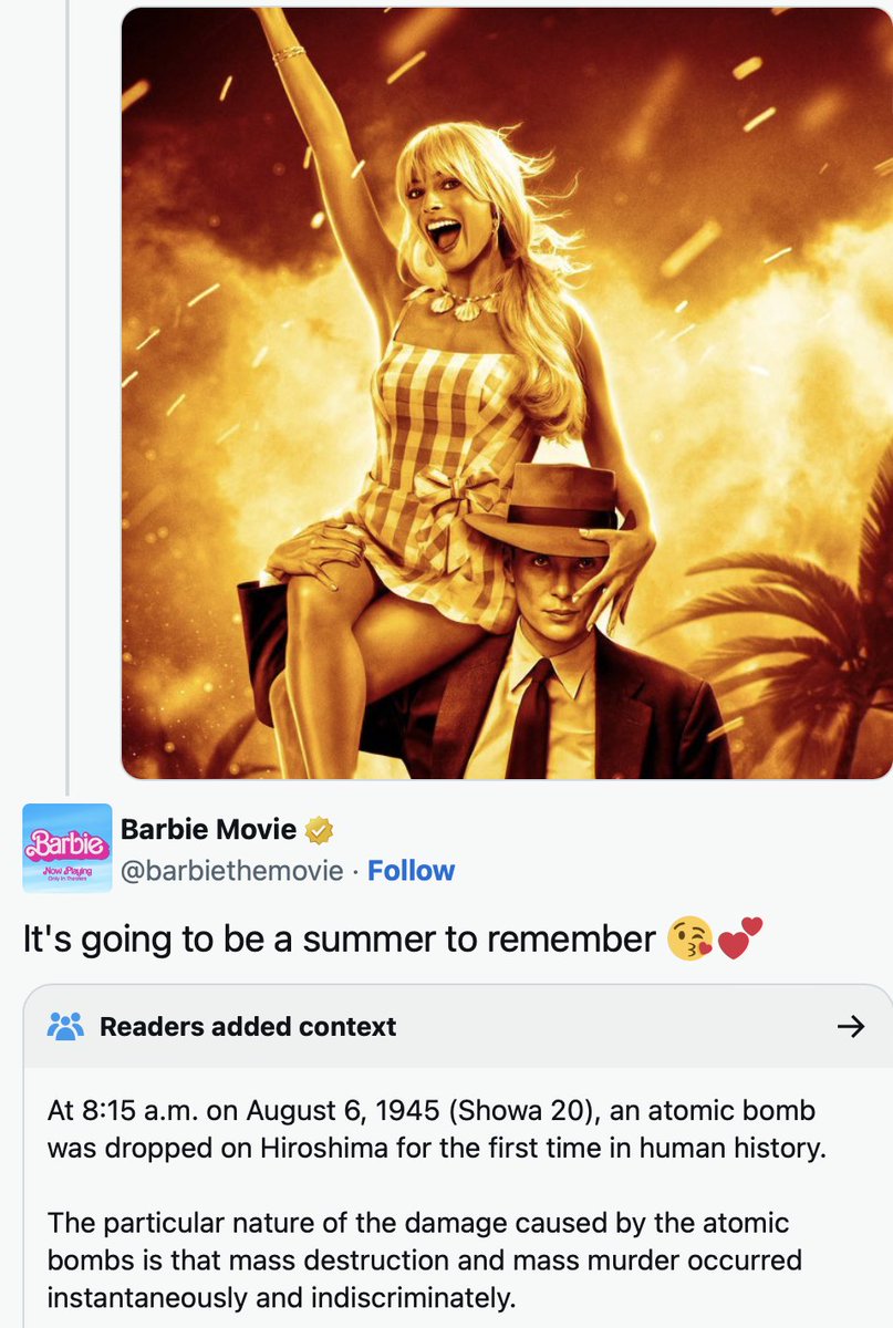 CultureCrave's tweet photo. Warner Bros Japan calls out @barbiethemovie's 'inconsiderate' #Barbenheimer tweets 

“We consider it extremely regrettable ... We take this situation very seriously. We are asking the U.S. headquarters to take appropriate action" https://t.co/TwCkhaiywD