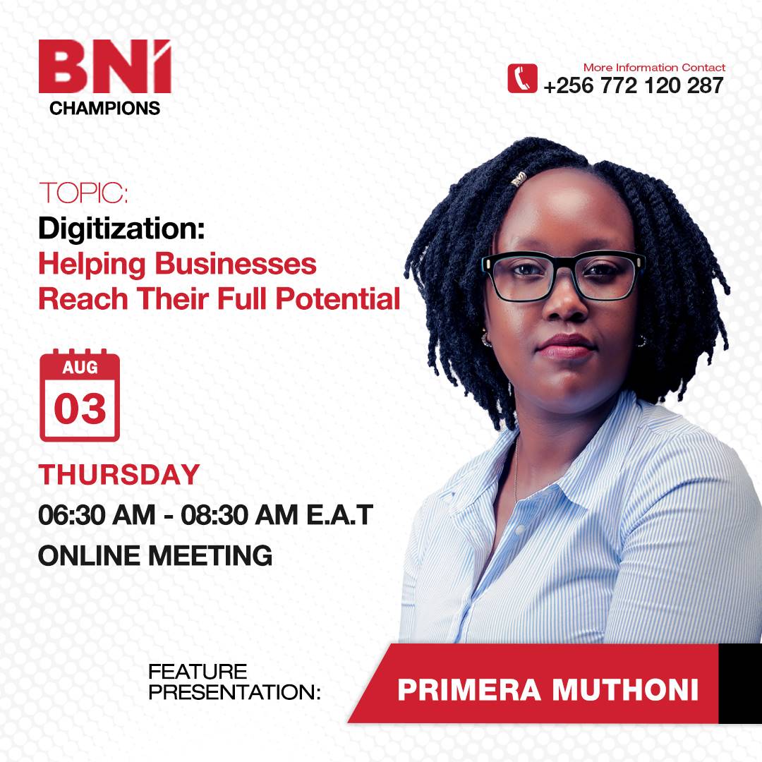 📢 BNI Feature Presentation! 🎉 🗓️ Date: Thursday, 3rd August ⏰ Time: 6:30 AM 📍 Location: Zoom 🌟 We are thrilled to announce that our very own @muthonp will be hosting a Feature Presentation! 🎤🚀 🔗 Zoom Meeting Link:lnkd.in/eHjwYg_k 📩