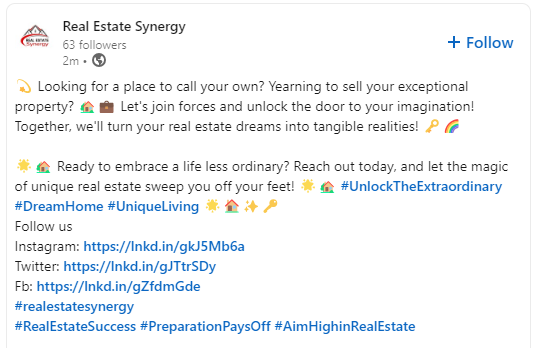 SoldWithSynergy's tweet photo. Unlocking the Extraordinary: Where Dreams Find Their One-of-a-Kind Abode!
Follow us
Instagram: https://t.co/vzFSzdSjTn
LinkedIn: https://t.co/aLGn2HFqH8...
#realestatesynergy
#RealEstateSuccess #PreparationPaysOff #AimHighinRealEstate https://t.co/n4JecqPr0H