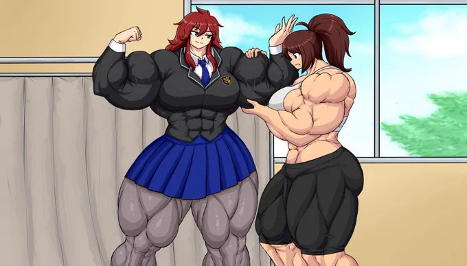 Feeling Nat's Biceps - Growth Academy  Another CG piece i got commissioned for the game Their server- 