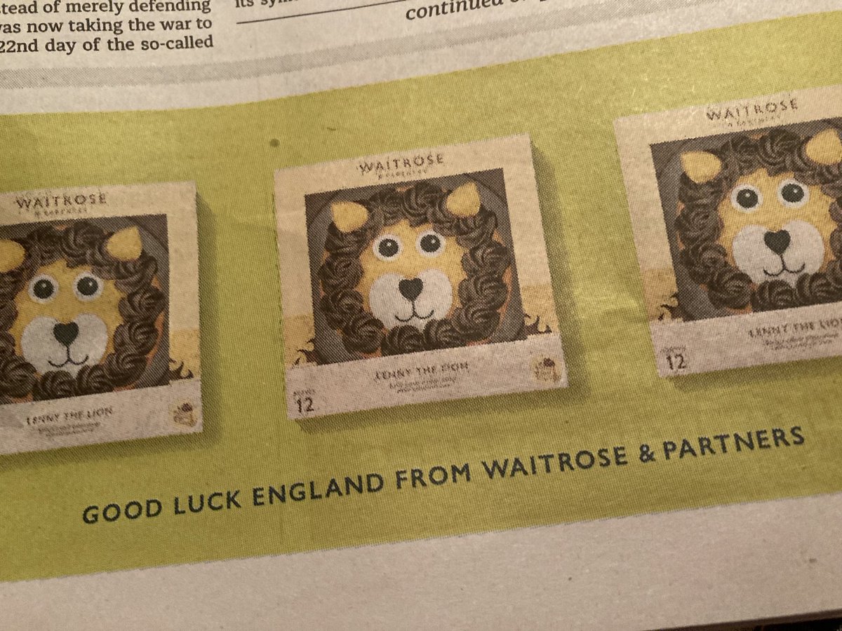 capturemysoul's tweet photo. @waitrose &amp; partners presumably this was for the cricket ending today? … is there a #LeonoraTheLioness cake version coming for the football? https://t.co/0P0O9B1ldO