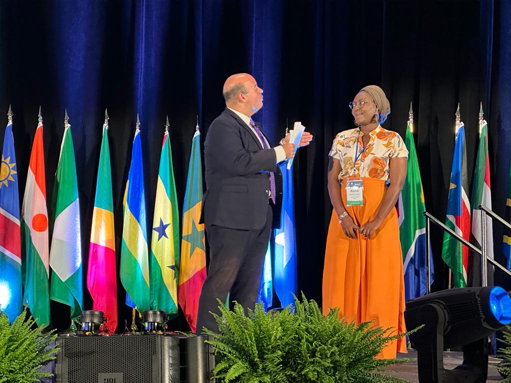 AishaBubah's tweet photo. The highlight of my day at the @WashFellowship summit in DC today was randomly being called on stage by Ethan Rosenzweig of the US Dept of State to introduce the work I've been doing in mental health in Nigeria. I was super humbled and felt validated. I look forward to doing more https://t.co/g6HXIdbiXk