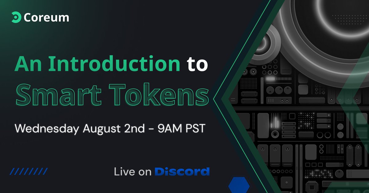 txDevHub's tweet photo. A series of dev workshops kick off this week with an "Intro to Smart Tokens".

Hosted by the Network Expansion team, these workshops will explore technical aspects of the #Coreum blockchain with direct hands-on support for attendees.

🔗: https://t.co/psy5cfATiu

#BuildOnCoreum https://t.co/1jb34rDxDt