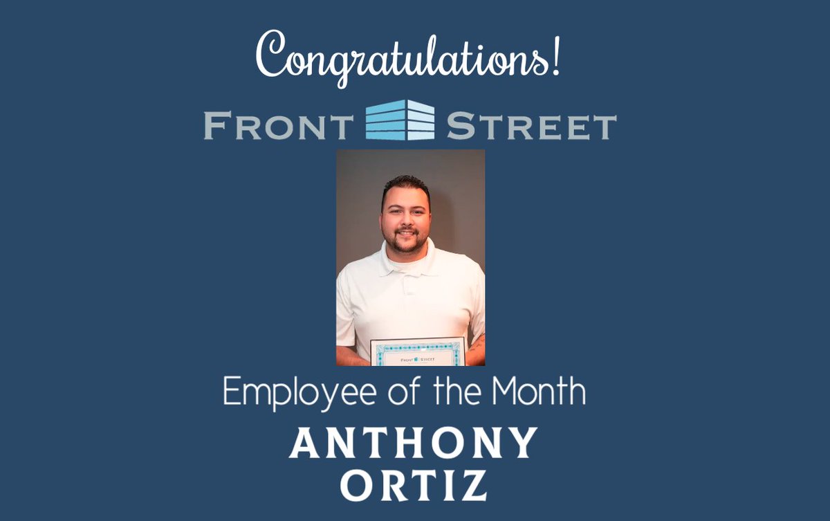 FrontStreetFS's tweet photo. Congratulations to the @FrontStreetFS  Employee of the  Month Anthony! We couldn't ask for a nominee with more enthusiasm and dedication to his job and his team #frontstreetfs #teamfrontstreet https://t.co/7OYmvZbpWS