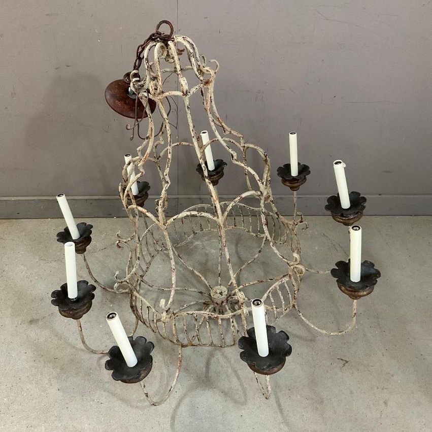 We have two wrought iron chandeliers and pair of sconces by Neirmann Weeks in our current Discovery Auction. Head over to our website or the Briggs App now to bid before they're gone! #FinditatBriggs #NeirmannWeeks #CountryFrench #AuctionFinds #BriggsAuction