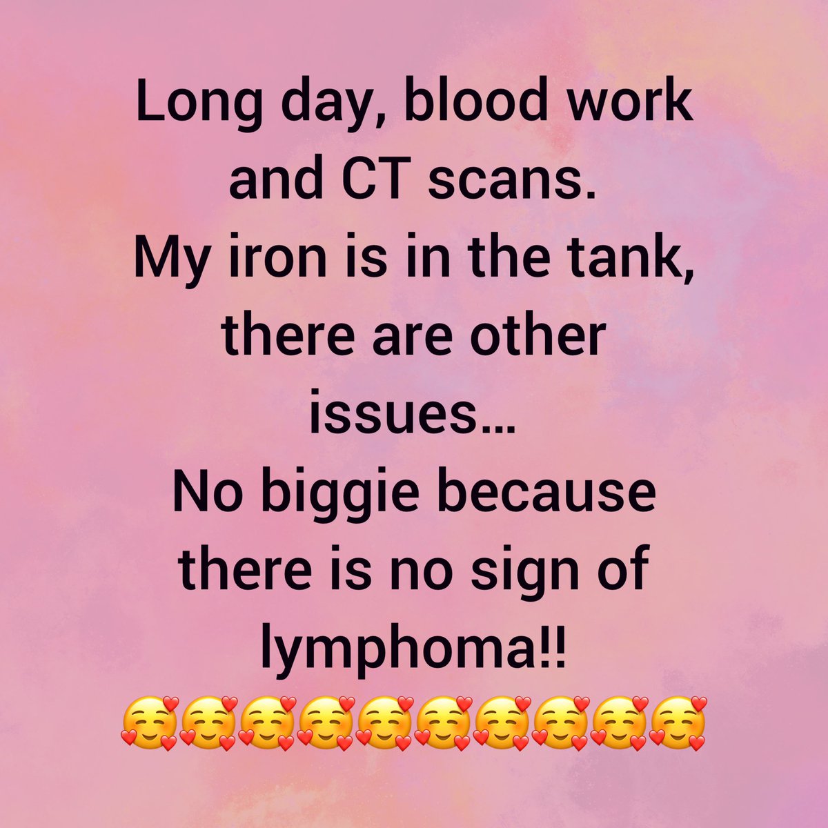 Only1Tracy's tweet photo. The other stuff is manageable because there’s no evidence of any cancer anymore! #grateful #remission #lymphoma #goodbyelymphoma #goodbyecancer #blessed #survivor #victor #victornotvictim https://t.co/SPT2jTf6m1