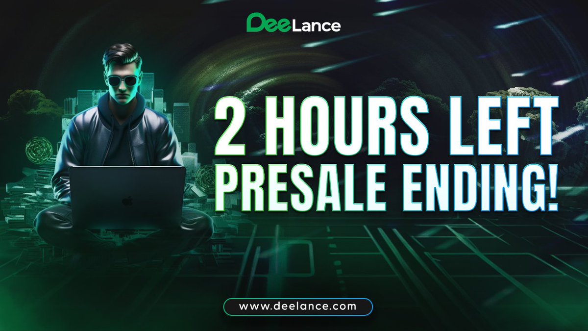 deelance_com's tweet photo. Hello DeeLancers, Time is ticking! 👨‍💻🕛

Less than 2 hours left until the end of our presale! 

Take advantage of this opportunity. 

Last chance to grab $DLANCE tokens - Join Presale ⬇️

https://t.co/XHnTqVzeWf

#crypto #Presale #ETH https://t.co/Tm3H8jKI0m