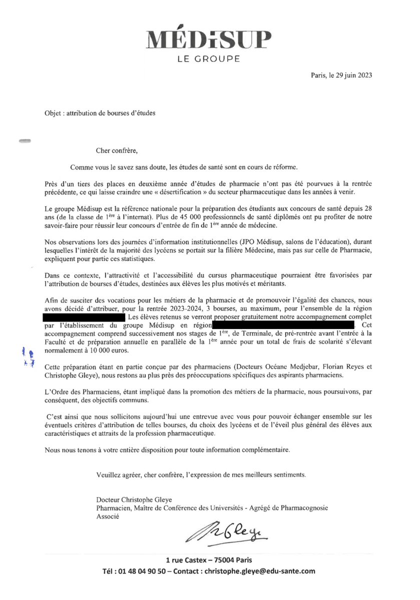 🤔Comment des prépas privées se donnent bonne conscience en faisant miroiter de prétendues bourses à des #étudiants candidats aux études des #pharmacie via <a href="/Ordre_Pharma/">Ordre national des pharmaciens</a>… 🤑🤑🤑 1/2