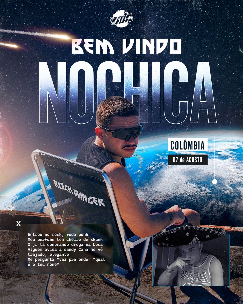 RockDangerrec's tweet photo. @NochicaOG é o novo contratado da Rock Danger! É o tal do Opaco!

Segunda que vem (07/08) tem “COLÔMBIA” na pista 🇨🇴 https://t.co/ps39FEhkbM