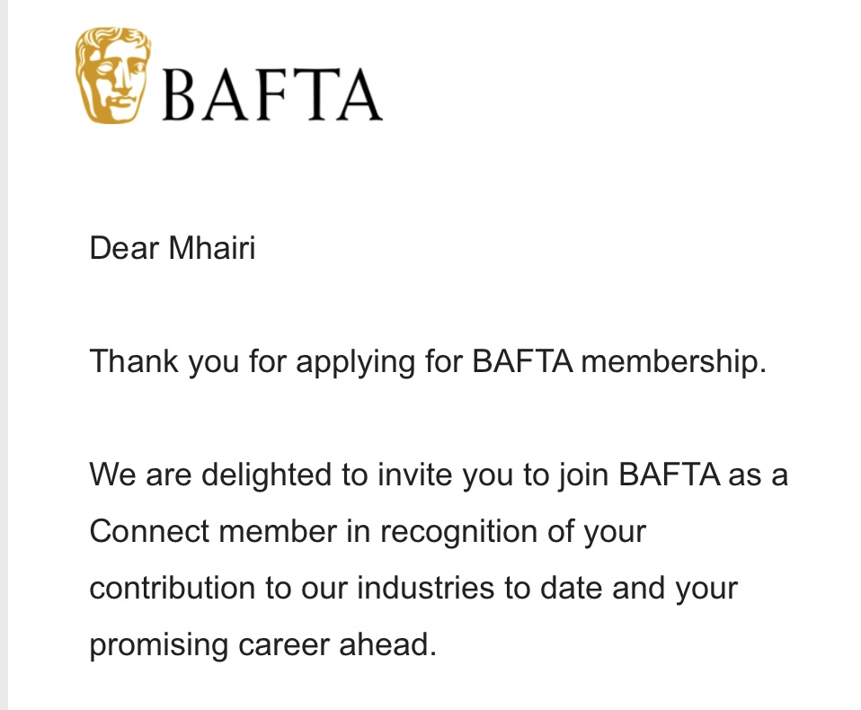 Delighted to join you @BAFTA 💛