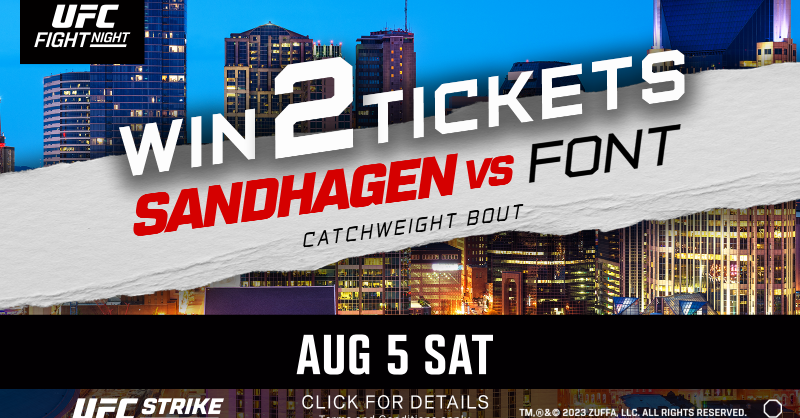 UFCStrike's tweet photo. 🚨 GIVEAWAY TIME 🚨

2x FREE tickets to Nashville UFC Fight Night: Sandhagen vs Font 🔥

Enter on the contest page linked below for a chance to win. 

Email, Dapper wallet ID and US residency is required. 

Giveaway ends August 2nd at 11:59pm PT.

Retweet and share!