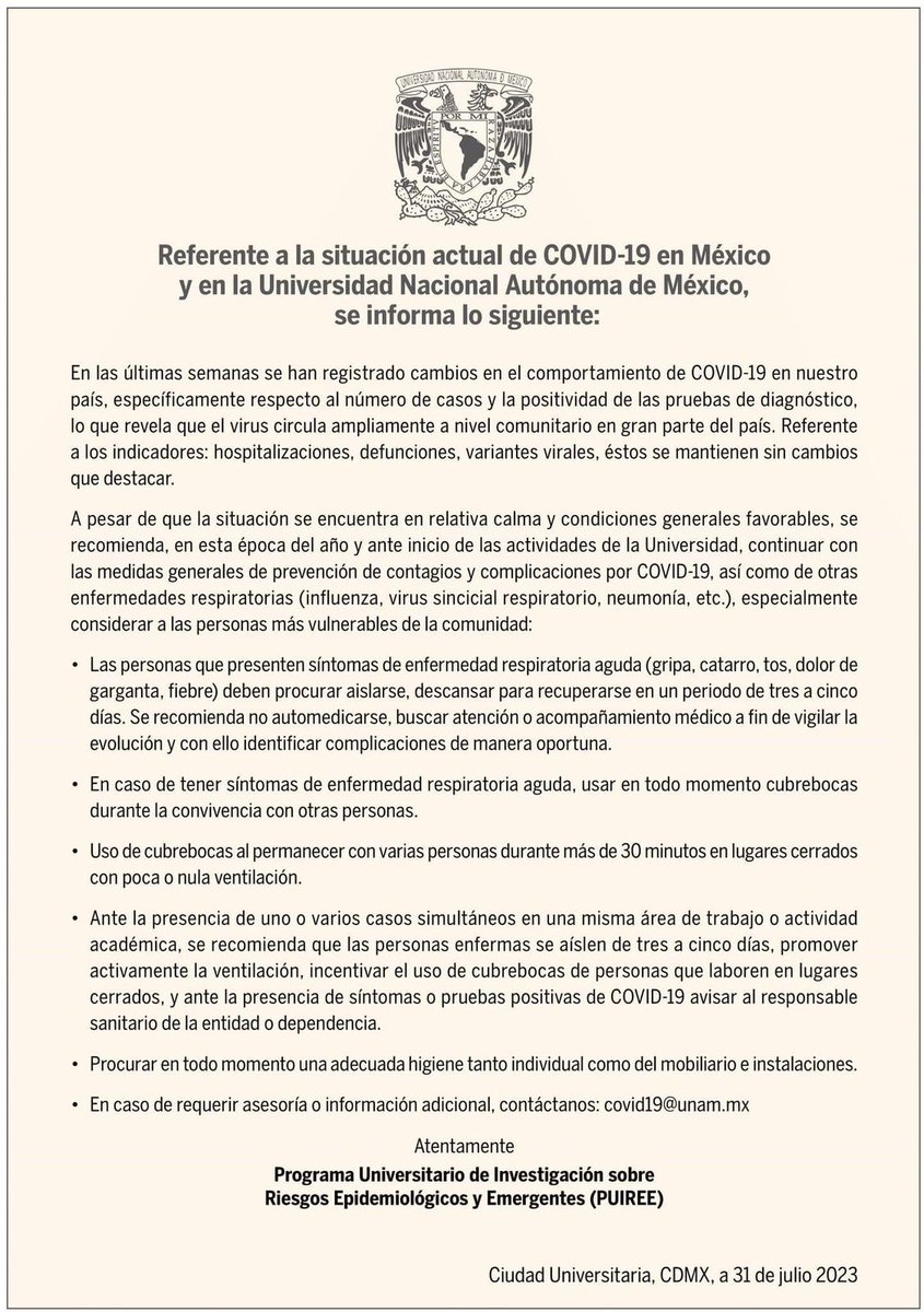FIUNAM_MX's tweet photo. La @UNAM_MX informa: https://t.co/FPLzpQSePX