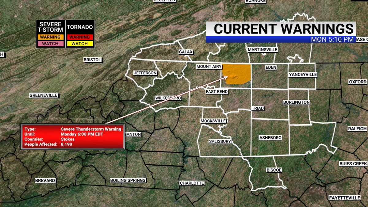 National Weather Service has issued a warning in the FOX8 viewing area....

More info:  myfox8.com/weather/