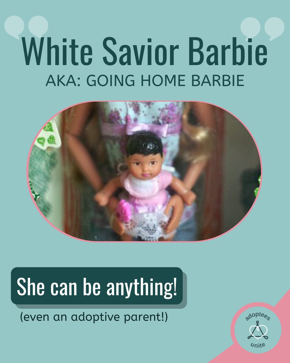 Many adoptees have dissenting opinions on the doll. And some have come to the conclusion that adoptees should not be a commodity and tool used as advertisement for adoptive parents and media.

#adopteetwitter #adopteesunite #whitesaviorism #barbie 

instagram.com/p/CvXeWP6rLmO/…