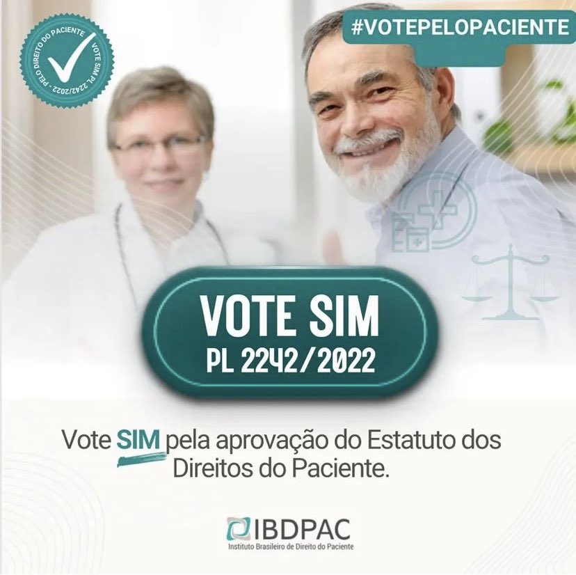 IBDPAC's tweet image. Estatuto dos Direitos do Paciente. 
Você já votou? 
#votepelopaciente
www12.senado.leg.br/ecidadania/vis…