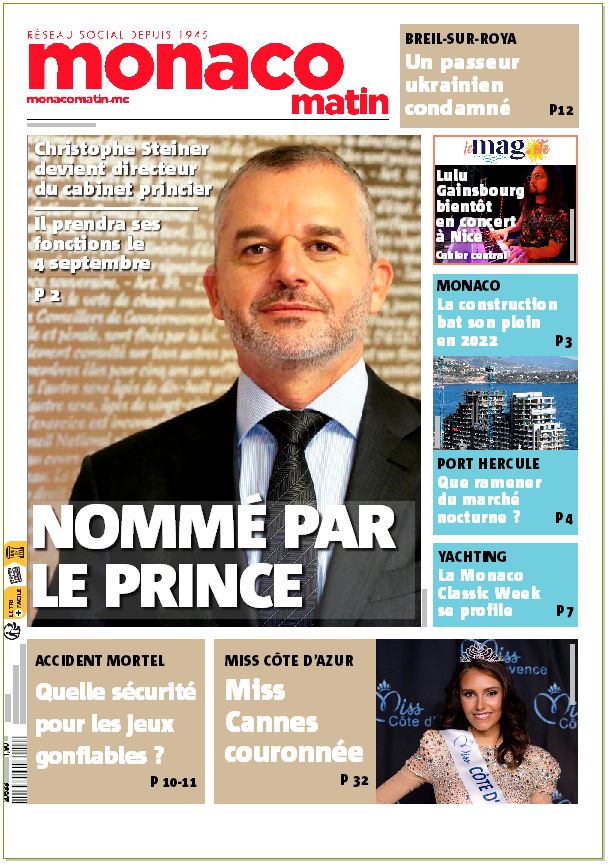 Et voici la Une de Monaco-Matin de mardi 1er août 2023 ! Bonne lecture !