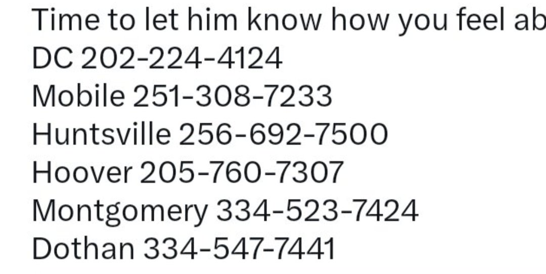 <a href="/seungminkim/">Seung Min Kim</a> Add your voice.

Let sen tuberville know how you feel about him stopping military appointments and threatening National Security !

.