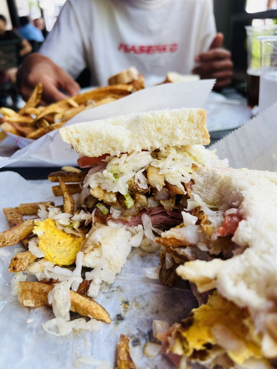 colleencoll's tweet photo. Primanti’s: (proper) noun | Per-MAN-KNEES! Couldn’t leave the ‘Burgh without this classic. Gabagool! @primantibros. #capncheese #yinzernation #dahntahn ‘nat Hey @adamgolomb! JJ General Manager says sup?!! https://t.co/HACd5b7vLd