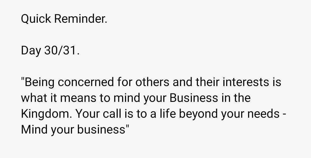 thestrengths01's tweet image. Quick Reminder.

Day 30/31.

"Being concerned for others and their interests is what it means to mind your Business in the Kingdom. Your call is to a life beyond your needs - Mind your business"

Reference: Philippians 2:4 (AMP)

Love from @thestrengths01

#quickreminder #Others