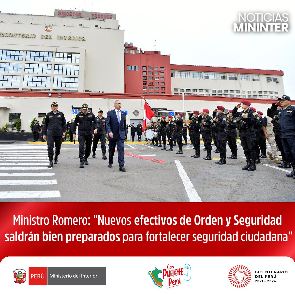 MininterPeru's tweet photo. 👮‍♀️👮‍♂️ El titular del sector Interior, afirmó que proyecto de ley responde a una necesidad específica y contribuirá a reducir el déficit de personal policial de 50 mil efectivos a nivel nacional.

🗞️ Más información ➡️ https://t.co/jlZnTmdhRx

#PorUnPaísSeguro 🇵🇪 https://t.co/U6oEpElpuF