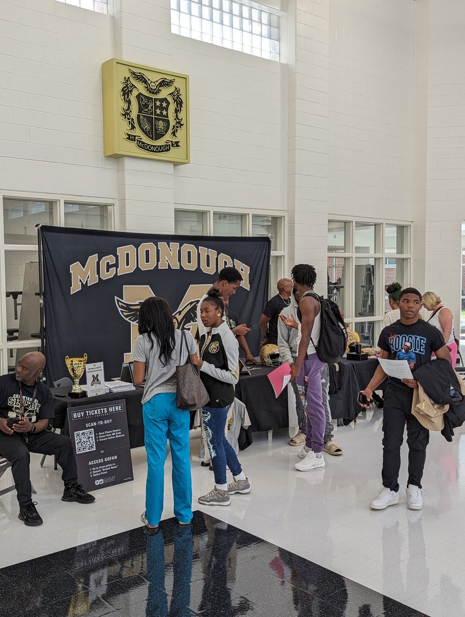 McDonoughHS_AD's tweet photo. 🦅Arise Warhawk Nation! It's OUR WINNING SEASON &amp; we definitely set the tone for the school year with an incredible open house today!🦅
#McDonoughAthletics #WarhawkPRIDE
@MHS_WarHawks @PrincipalBGame @McDonoughFB @LearnInHenry @AthleticsHenry @HenryCountyBOE https://t.co/R8rQCKywmq