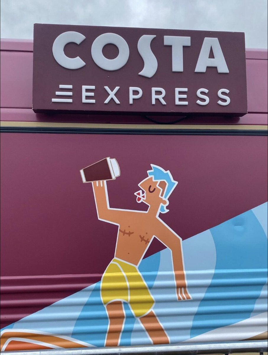 So @CostaCoffee depicted a trans masc person, and transphobes are angry and shouting #BoycottCostaCoffee (obvs). Shockingly to them trans people exist, and might drink coffee. Anyway, as a trans man with similar scars, thank you Costa for the representation 🏳️‍⚧️