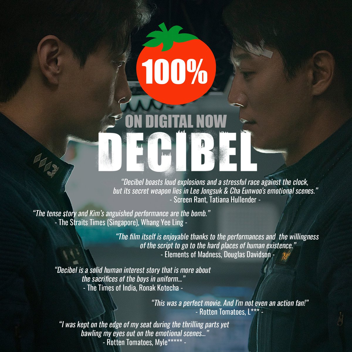 decibel2022's tweet photo. 💯% on Rotten Tomatoes 🍅

DECIBEL purchase link in our bio!

#decibel #decibelVOD #leejongsuk #kimraewon #chaeunwoo #action #film #movie #korea #koreanfilm #koreanmovie #kdrama #kpop #koreanactor #이종석 #김래원 #차은우 #ASTRO #review #audience #rottentomatoes #critic https://t.co/UKnEZQifnp