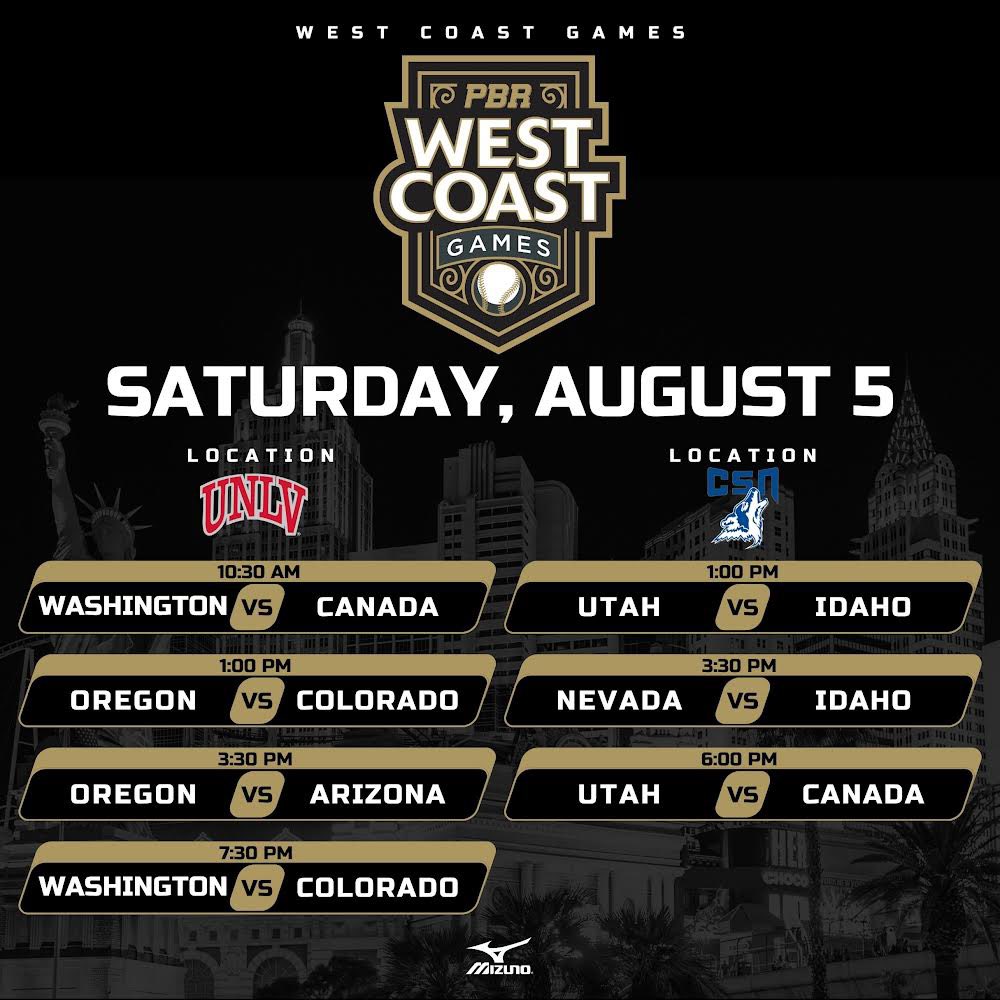 PrepBaseballAZ's tweet photo. 🎰𝓦𝓮𝓼𝓽 𝓒𝓸𝓪𝓼𝓽 𝓖𝓪𝓶𝓮𝓼🎰

Schedule drop for this weekends WEST COAST GAMES‼️ Stay tuned for pitching rotations for team Arizona.

@prepbaseball ll #TEAMAZ https://t.co/6a2jUEvb8X