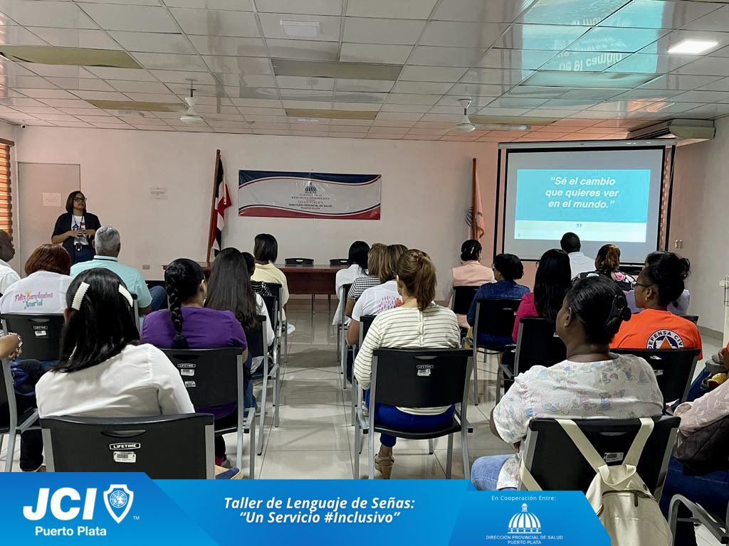 JCIPOP's tweet image. JCI Puerto Plata y la Dirección Provincial de Salud Pública, realizan con éxito el primer Taller de Lenguaje de Señas un #ServicioInclusivo para el sector Hospitalario y Gubernamental.-

Este programa promete lograr  mejores prácticas sociales inclusivas en los centros de salud.