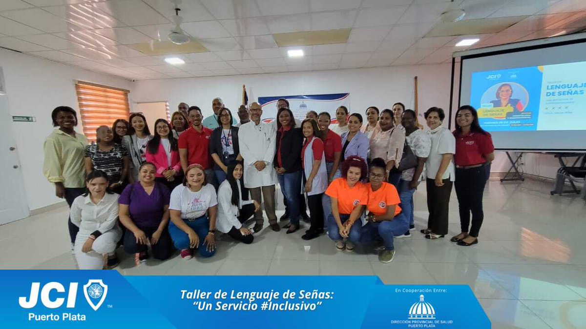 JCIPOP's tweet image. JCI Puerto Plata y la Dirección Provincial de Salud Pública, realizan con éxito el primer Taller de Lenguaje de Señas un #ServicioInclusivo para el sector Hospitalario y Gubernamental.-

Este programa promete lograr  mejores prácticas sociales inclusivas en los centros de salud.