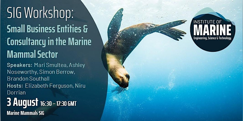 oceansanalytics's tweet photo. Interested in exploring the entrepreneurial route to #marinemammal science? Register for the FREE @IMarEST workshop, organized by their Marine Mammal Special Interest Group, on Small Business Entities &amp; Consultancy in the Marine Mammal Sector.

https://t.co/umuYjtdLTS https://t.co/h4IQC7o7qK