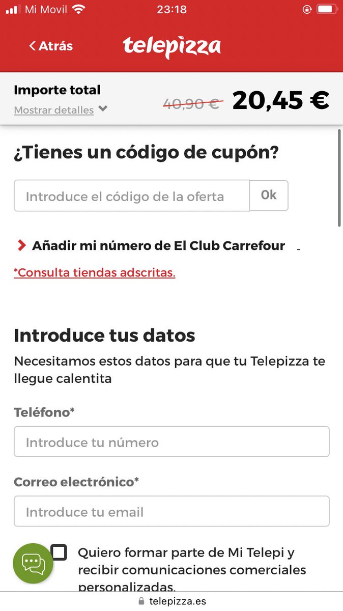 mariiagalon's tweet photo. Al mirar el carrito me ponen el nombre de las pizzas que he pedido, nada del tamaño. Suponemos que son familiares por el nombre que se le da a la oferta. A la hora de pagar, cuando quiero revisar el pedido, es imposible. Solo se puede poner información sobre el modo de pago. https://t.co/uBsHzG5kj2