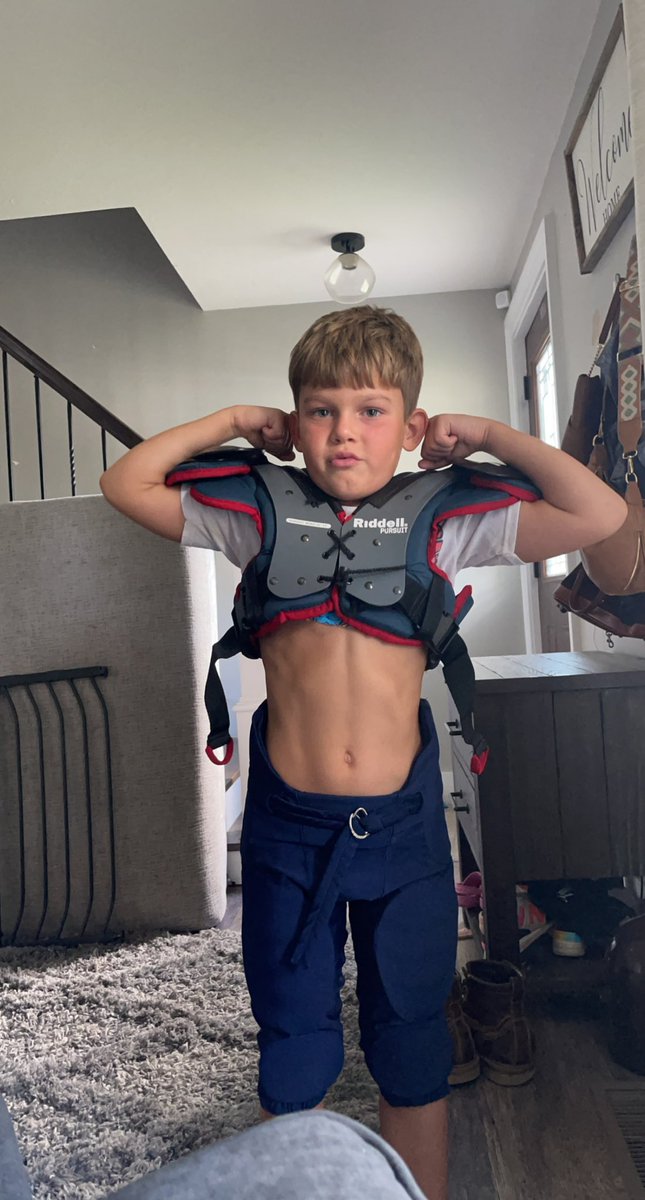 LexiSchnecker's tweet photo. Zan before his first football practice tonight. This kid 🤣🤣 https://t.co/YH8qvfvxnr