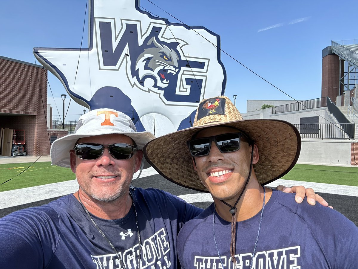 The Grove’s D Line coaches are ready to fight in the trench! Let’s go Wildcats!  It starts today!