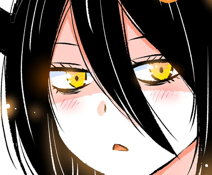  最初は上記のような感じでしたが回が進むごとにこのような感じで表情が変わっていく「あくまさん」を是非たくさん楽しんでいただけたら嬉しいです#あくまさんと付き合ってみた。 