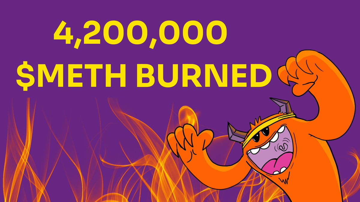 🔥🔥 Things are heating up around here and we've only just started cookin'! 

We just burned 4.2million $METH tokens!!! 👇

This will kick off what will become a recurring weekly event! 👀🔥🔥

etherscan.io/tx/0xc3144285c…

Keep your eyes on the News channel t.me/Monsta_ETH_News