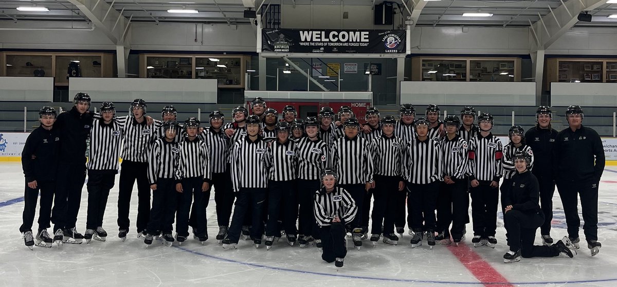 BCHockey_Refs's tweet photo. With one final whistle BCHockey’s Summer Officiating School ‘Class of 2023’ skate their last ice session concluding with a post ice session team photograph taken inside the  Cowichan Lake Sports Arena. #morethandroppingpucks https://t.co/IM0KOC1hB2