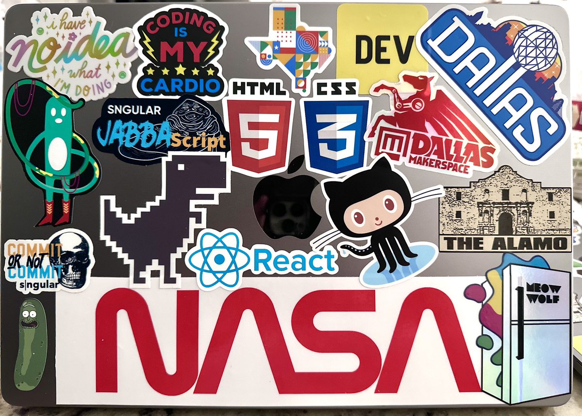 drwaky's tweet photo. New Laptop, new stickers set! 🥰👨🏼‍💻

#laptop #devfacts #stickers #GeekTech https://t.co/QrCigfrDGS