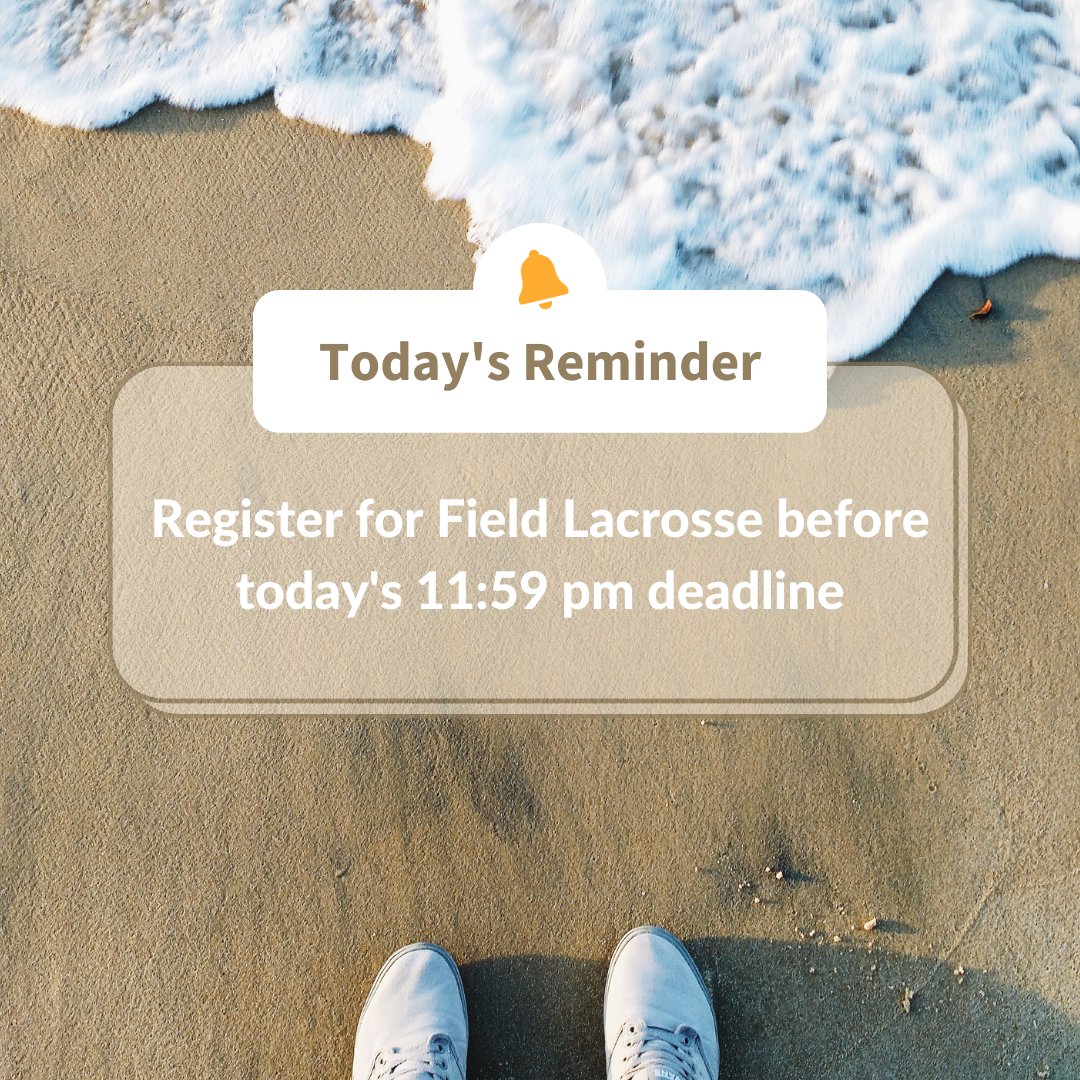 Don't forget...field lacrosse fees go up after midnight TONIGHT! What are you waiting for? GO BELLIES!

tinyurl.com/fieldlax
#newwest #multisport #youthsports #laxtown