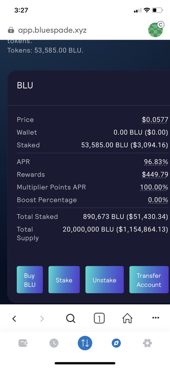 Blue__Spade's tweet photo. One of our early investors, did not claim his rewards and messaged us today with these amazing screenshots!

449$ rewards from a $3000+ dollar stake, just goes to show what you can get with $BLU and $BLP!

#Cronos #CronosChain #PolygonzkEVM #PolygonCommunity #Poly https://t.co/21cpaERPRQ