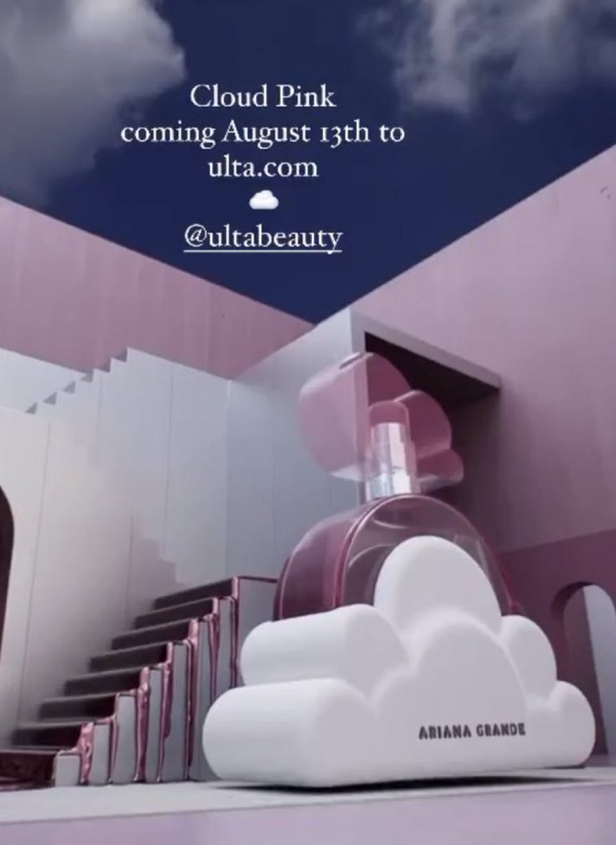 justlikeobv's tweet photo. CLOUD PINK <3 i can’t wait omg… a pink version of my favorite fragrance. wow i’m going insane i love ariana so much. https://t.co/Py1qjthxQy