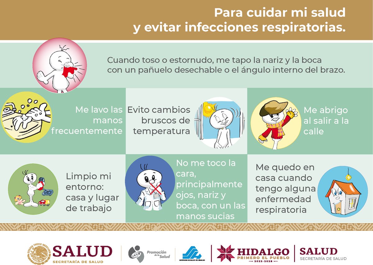 📝 Te invitamos a seguir estos consejos para cuidar tu salud y evitar #InfeccionesRespiratorias. 😷 #SaludDerechoHumano #PrimeroTuSalud #PrimeroElPueblo