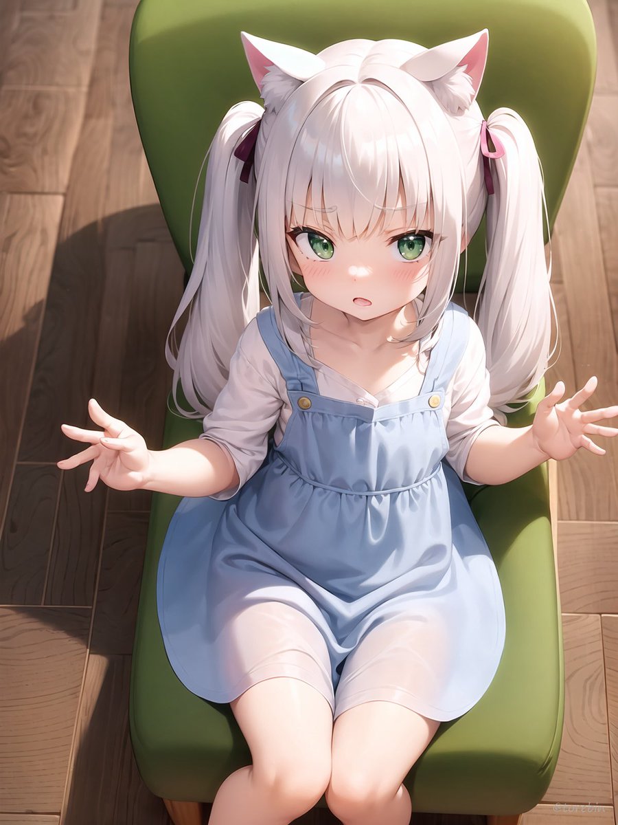 torebin's tweet image. Miaの話しを聞いて欲しいにゃ₍ᐞ•༝•ᐞ₎◞

最近、主が「加筆修正だぁ！」とか言ってペンや筆で、女の子の全身をくすぐってるんだにゃぁ🎨🖌️

その後に写真を撮って、どこかにアップロードしてるんだにゃ📸

主は変態にゃ❗️

ねこみみツインテール、ケモ耳娘🤍
#AIイラスト #AIart #StableDiffusion