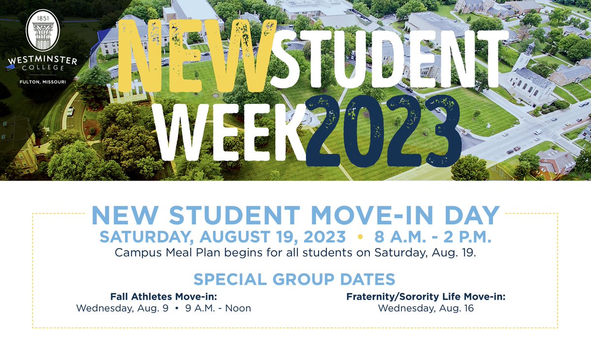 We can't wait for our students to come back to campus! 💙 Check out the New Student Week schedule at bit.ly/3OBXu2o