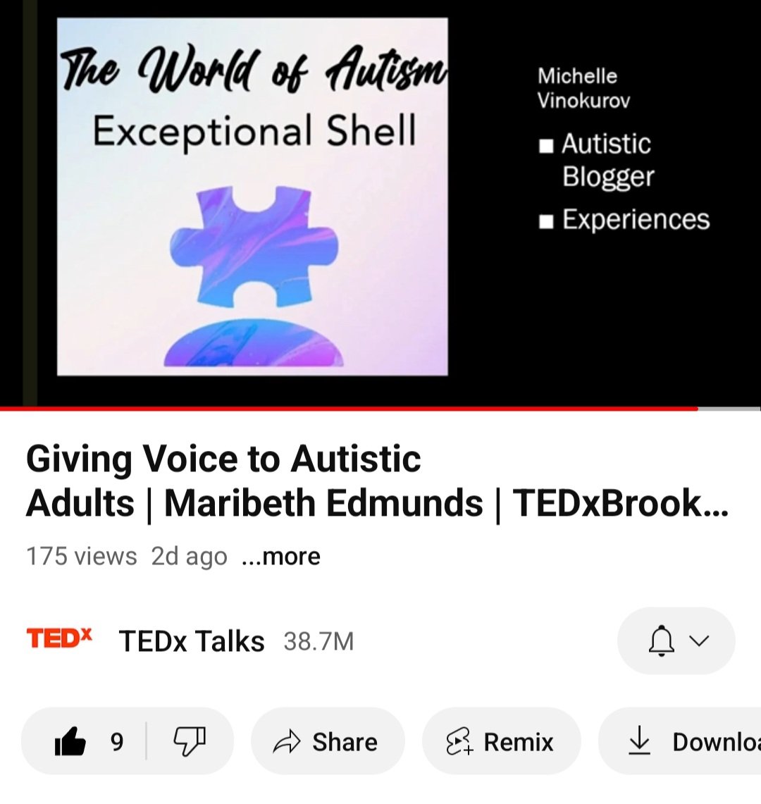 SelfAdvocateMV's tweet photo. Thank you so much to @DrMBEdmunds for mentioning me in her speech for TEDx Talk at Brookdale Community College! Check out her speech!!
https://t.co/C1Pb2g25Z2 #autisticselfadvocate #ExceptionalShell
@FullSpectrumABA @NJAutismThinkT @DisruptEdToday @ProfJPizzo @GoDistance3562 https://t.co/UUv1DcrgKK