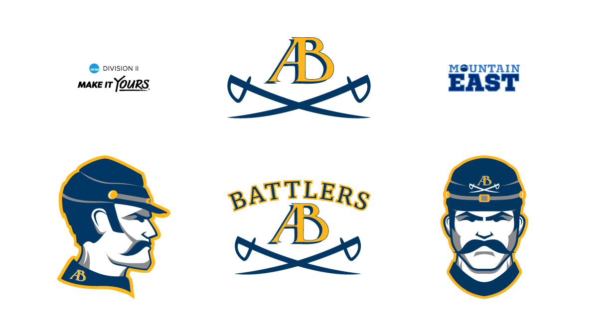 college_logos's tweet image. Sad news today as D2's Alderson-Broaddus Battlers of the Mountain East Conference has shut down their athletics program. Here's their logos if you're not familiar with them. The front-facing Skirmish logo was introduced less than two weeks ago. #Battlers