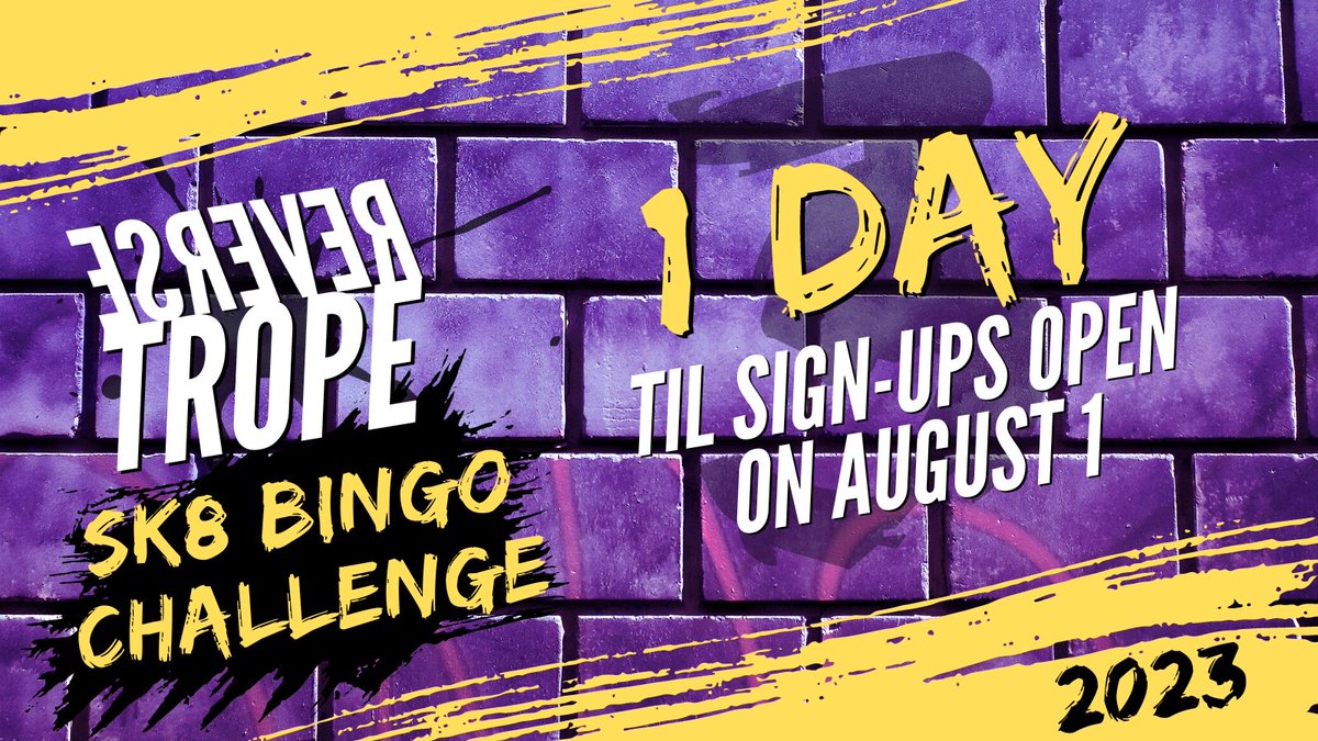 Sk8Bingo's tweet photo. RTs [🔥] Sign-ups open tomorrow!! 

For a review of our rules: https://t.co/mV7F3xt5Pg
And to view all of our tropes: https://t.co/8TK0xbWaNa https://t.co/UwaW2E6fB3
